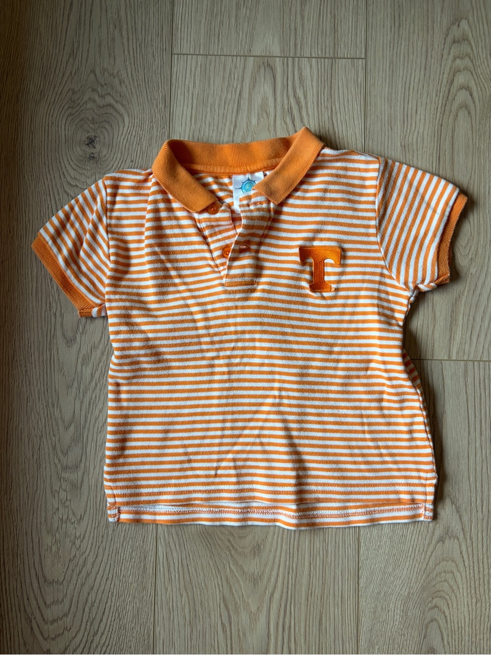 Tennessee Orange & White Striped Polo with Appliqué Power T for Kids